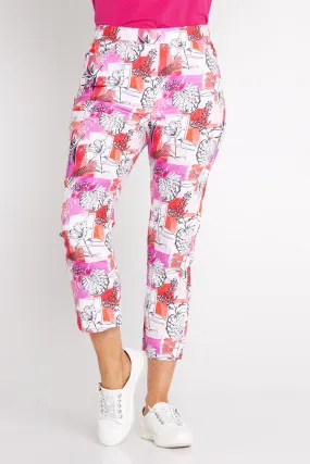 7/8 Stretch Pocket Pants - Keyline Floral Print