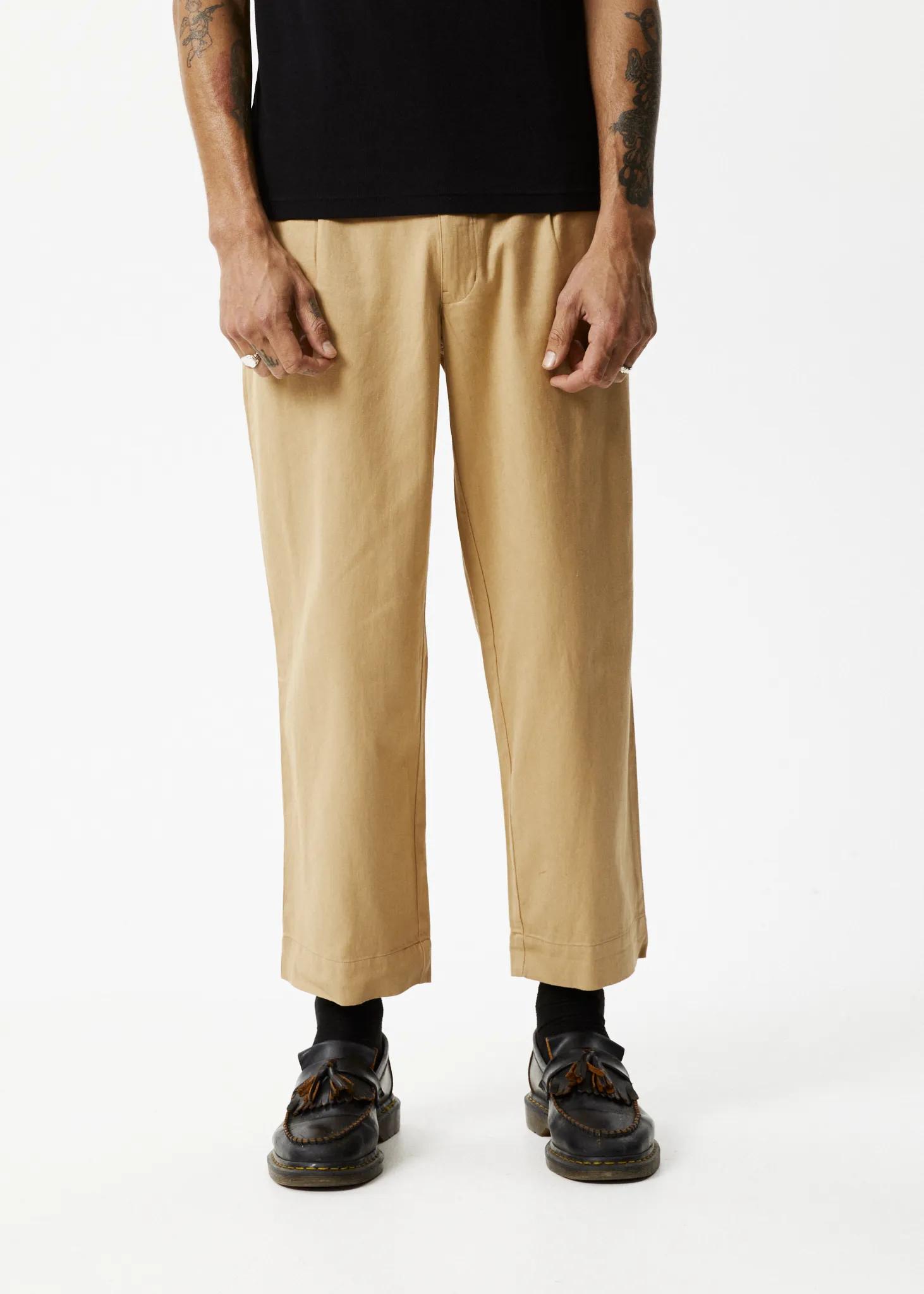 AFENDS Mens Mixed Business - Suit Pants - Tan