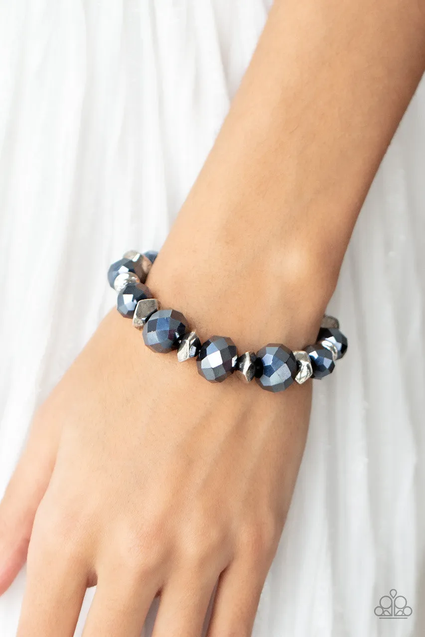 Astral Auras - Blue - Crystal Beads Paparazzi Stretchy Bracelet