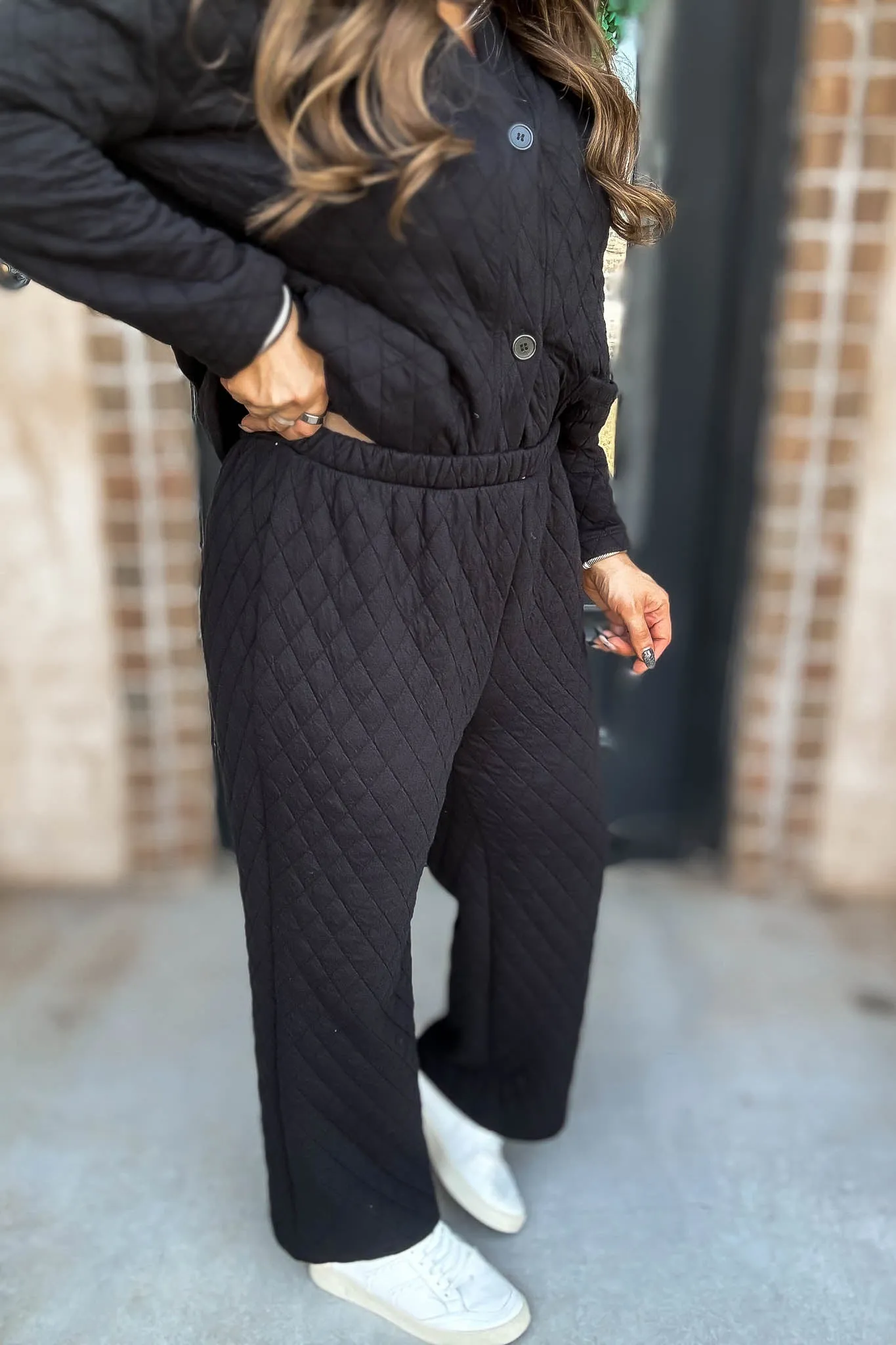 Black Quilted Pants