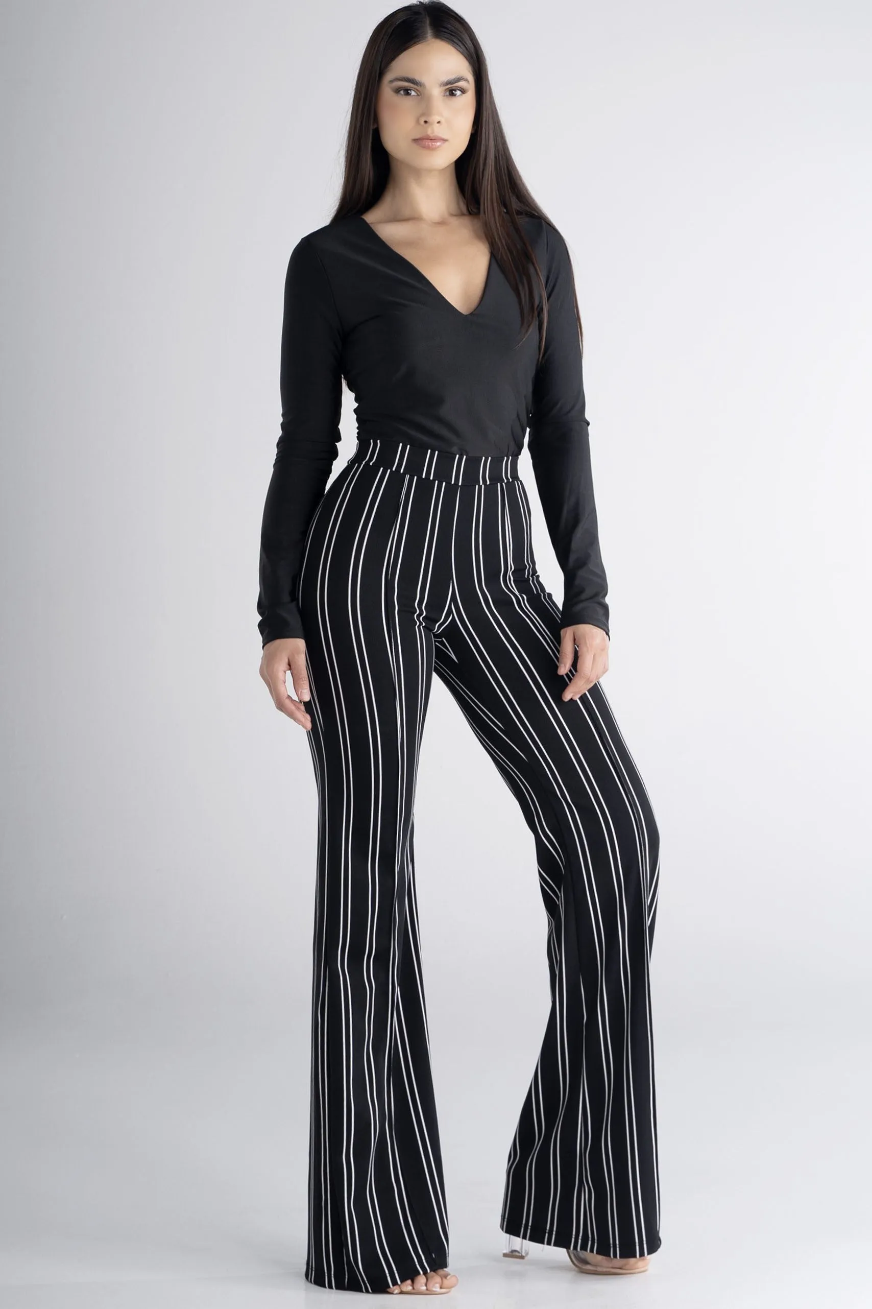 Black/White Pants High Waisted Stripped Pants