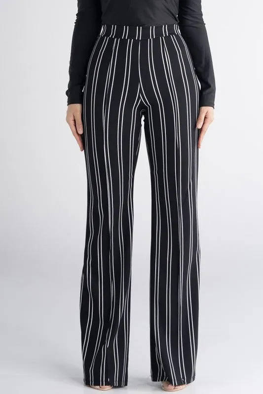 Black/White Pants High Waisted Stripped Pants