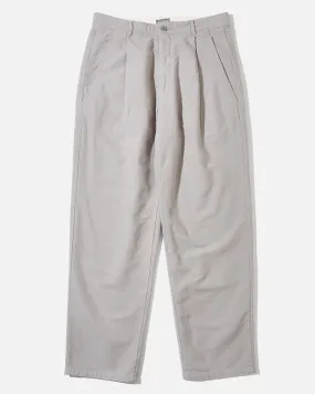 Brushed Soft Cotton One Tuck Pants - Grey