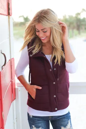 Burgundy Quilted Vest