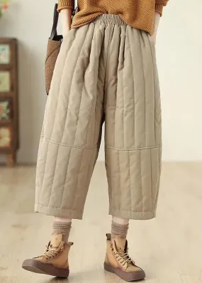 Casual Fine Cotton Filled Crop Pants