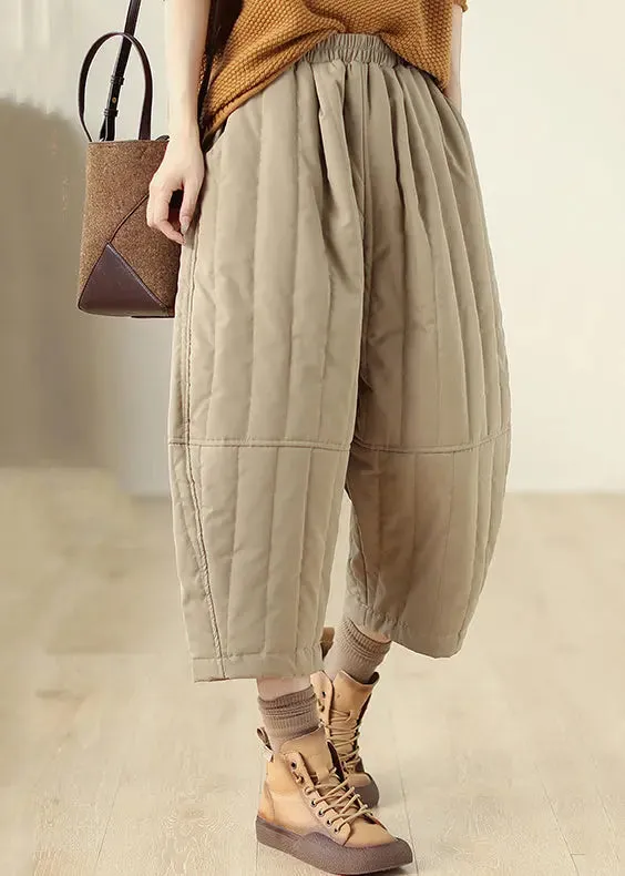 Casual Fine Cotton Filled Crop Pants