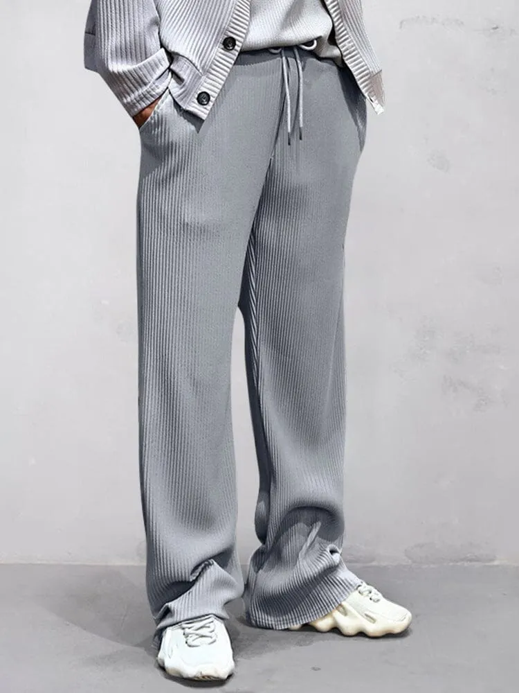 Casual Stretchy Pit-striped Pants