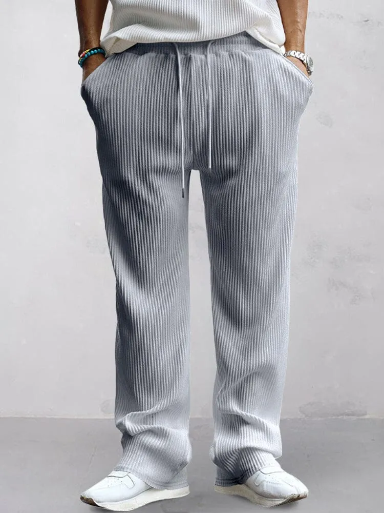 Casual Stretchy Pit-striped Pants