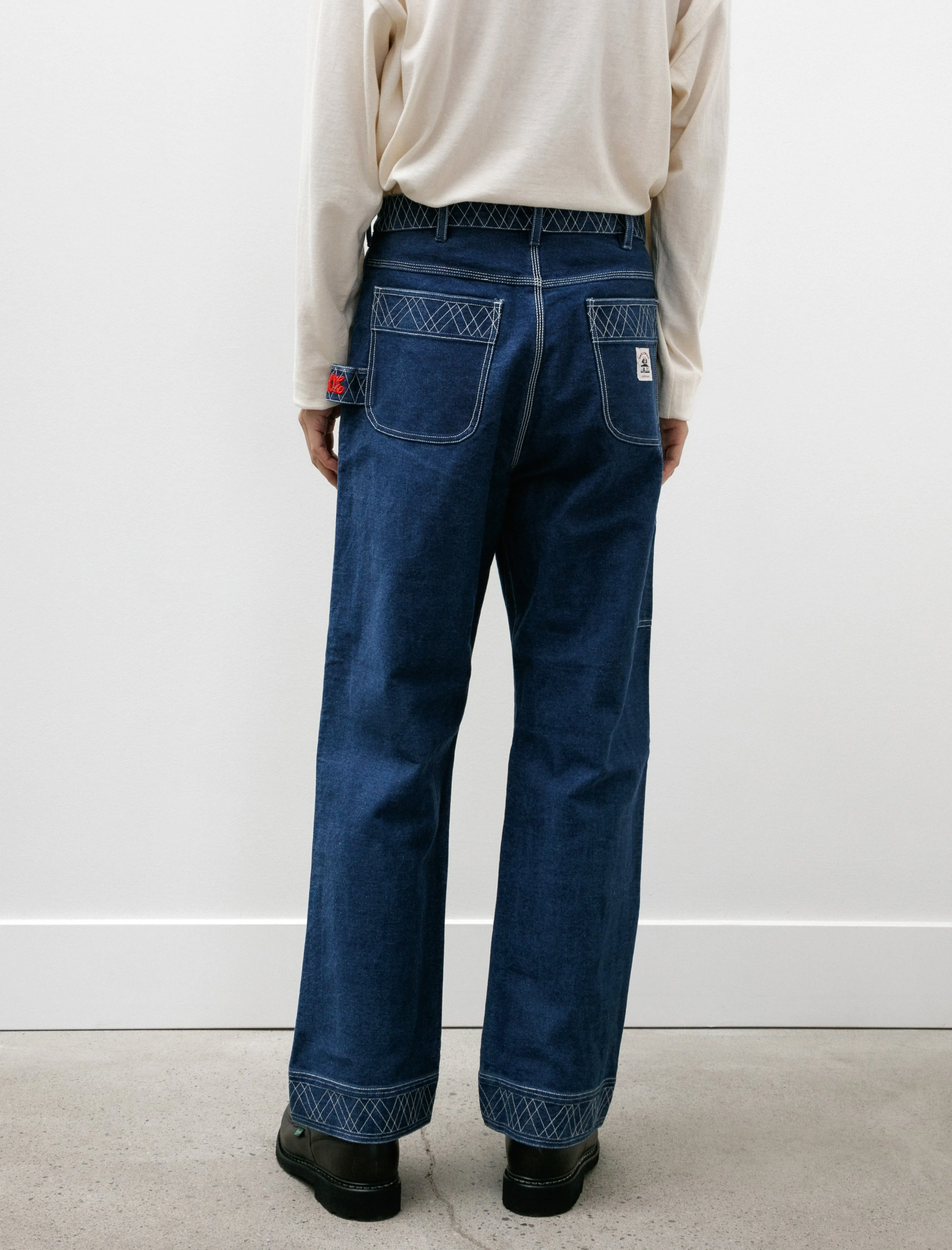 Embroidered Denim Knolly Brook Trousers Indigo