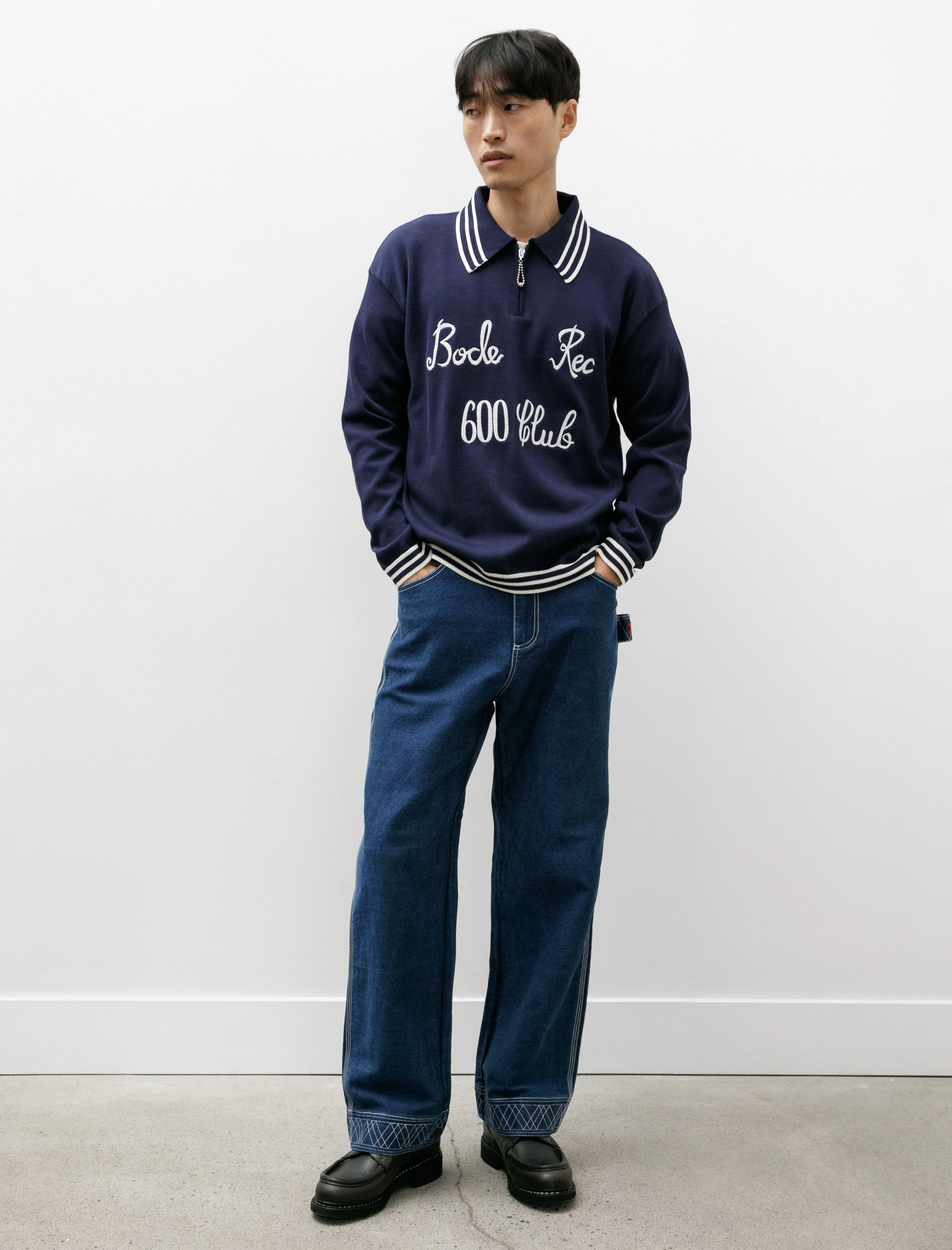 Embroidered Denim Knolly Brook Trousers Indigo