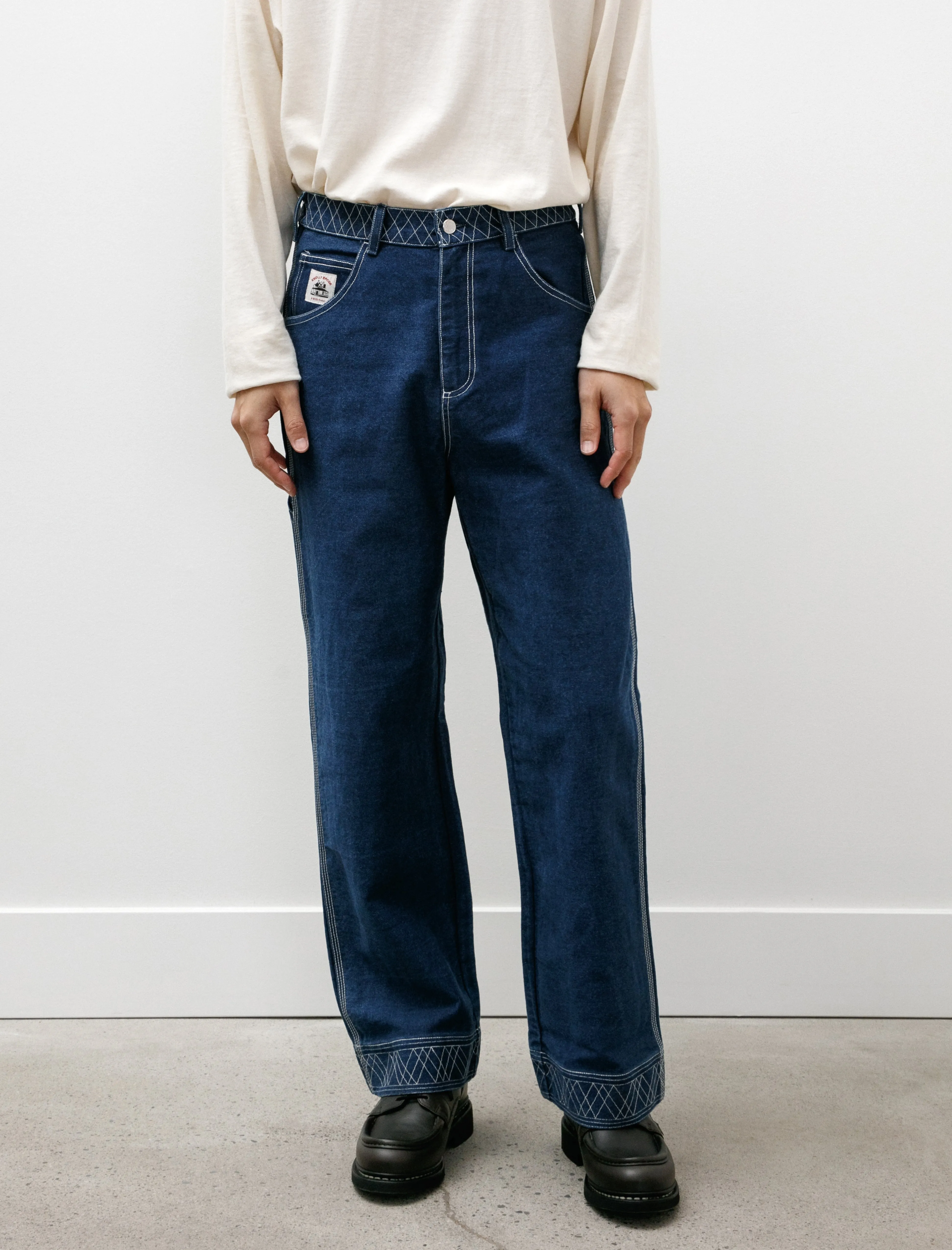 Embroidered Denim Knolly Brook Trousers Indigo