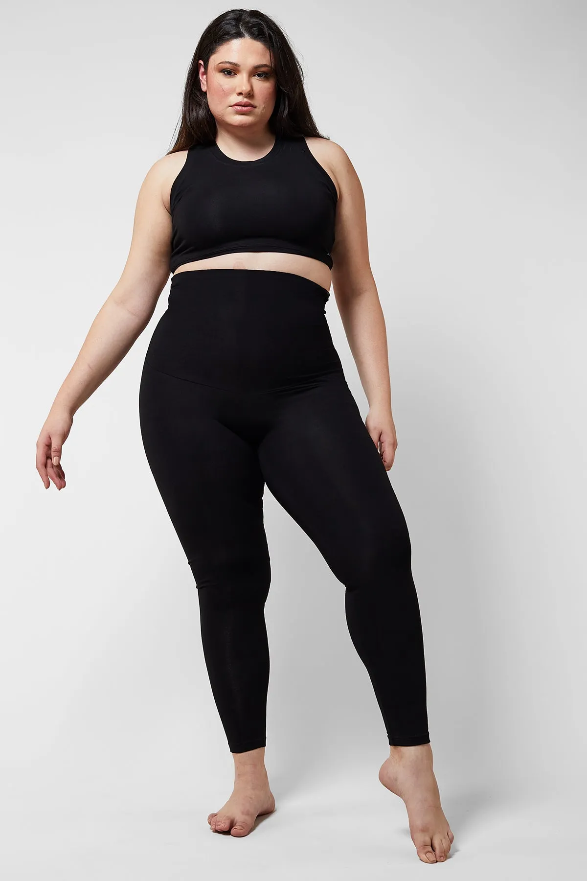 Extra Strong Compression Waist Enhancing Leggings with Tummy Control Black