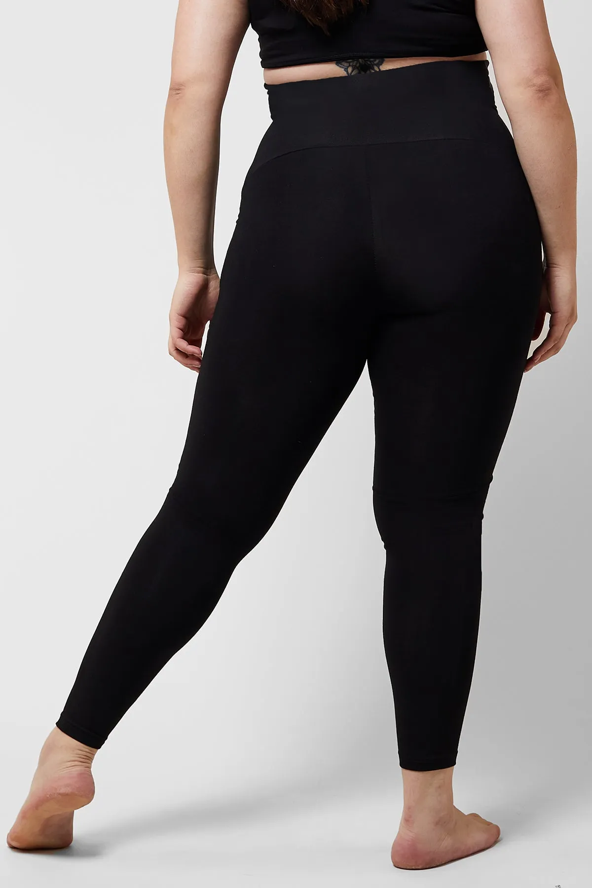 Extra Strong Compression Waist Enhancing Leggings with Tummy Control Black