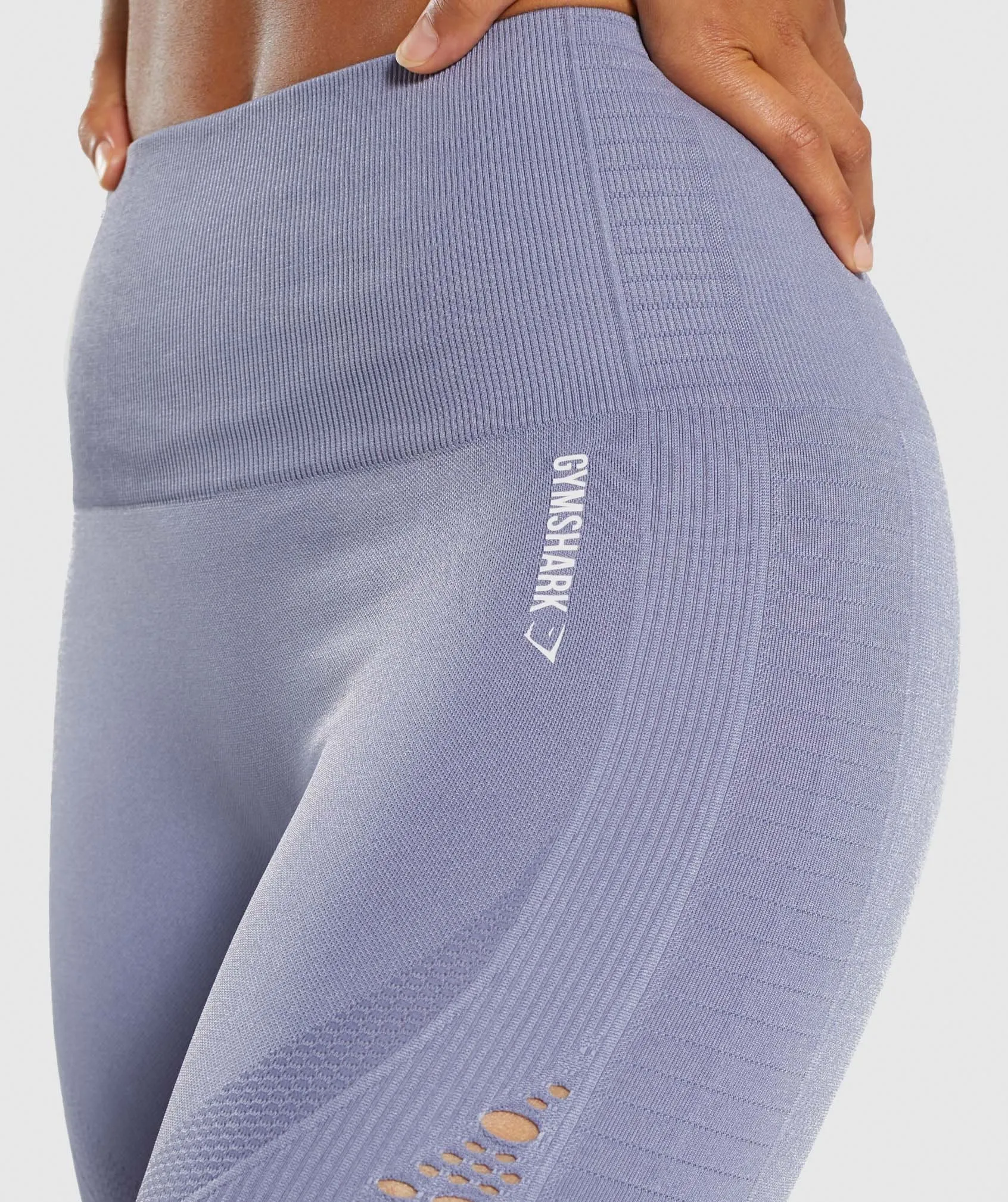 Gymshark Energy  Seamless Cropped Leggings - Steel Blue