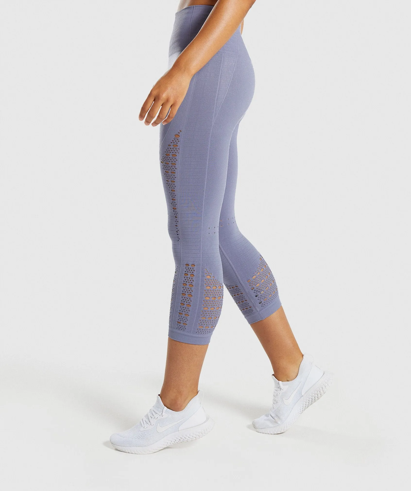 Gymshark Energy  Seamless Cropped Leggings - Steel Blue