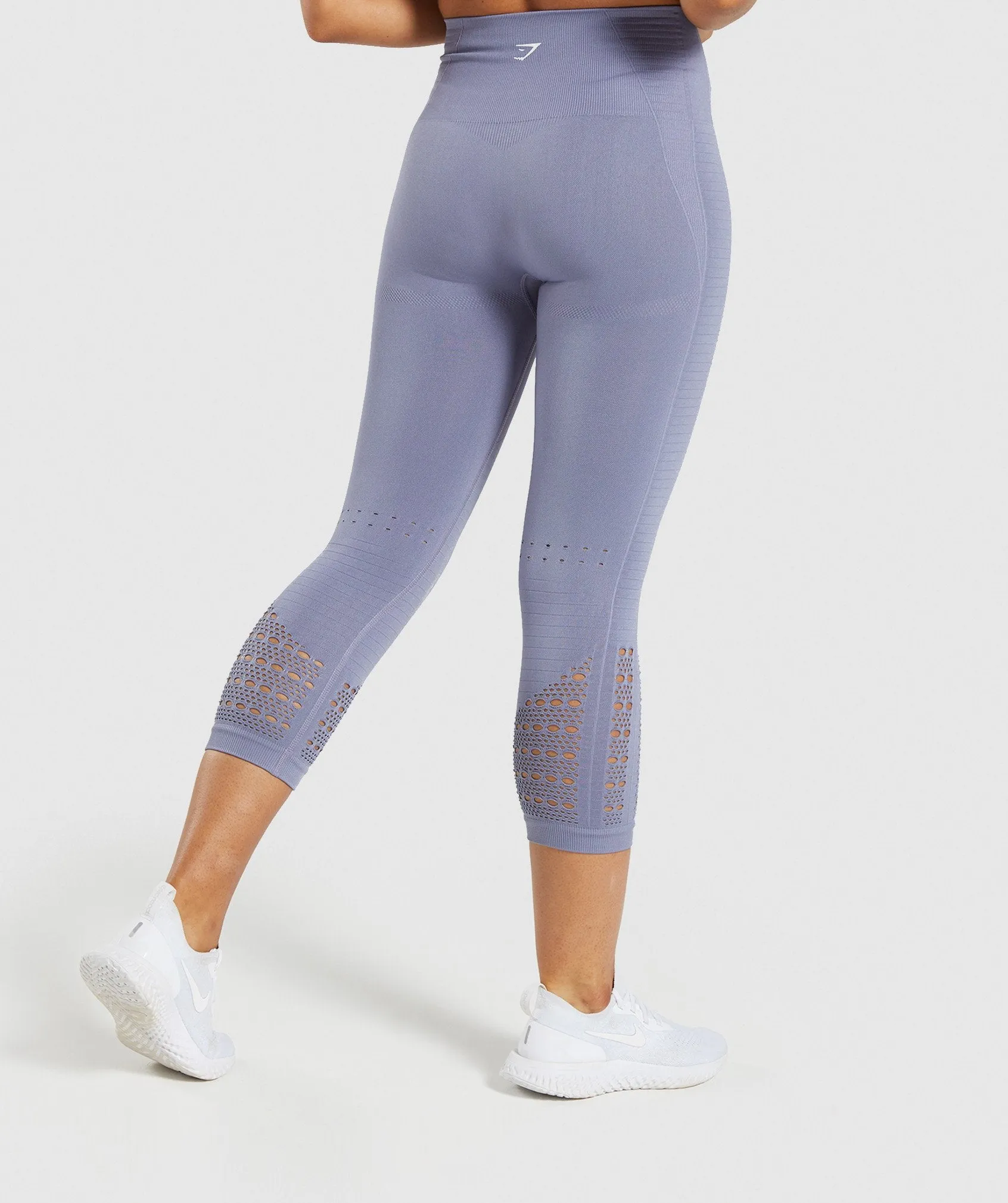 Gymshark Energy  Seamless Cropped Leggings - Steel Blue