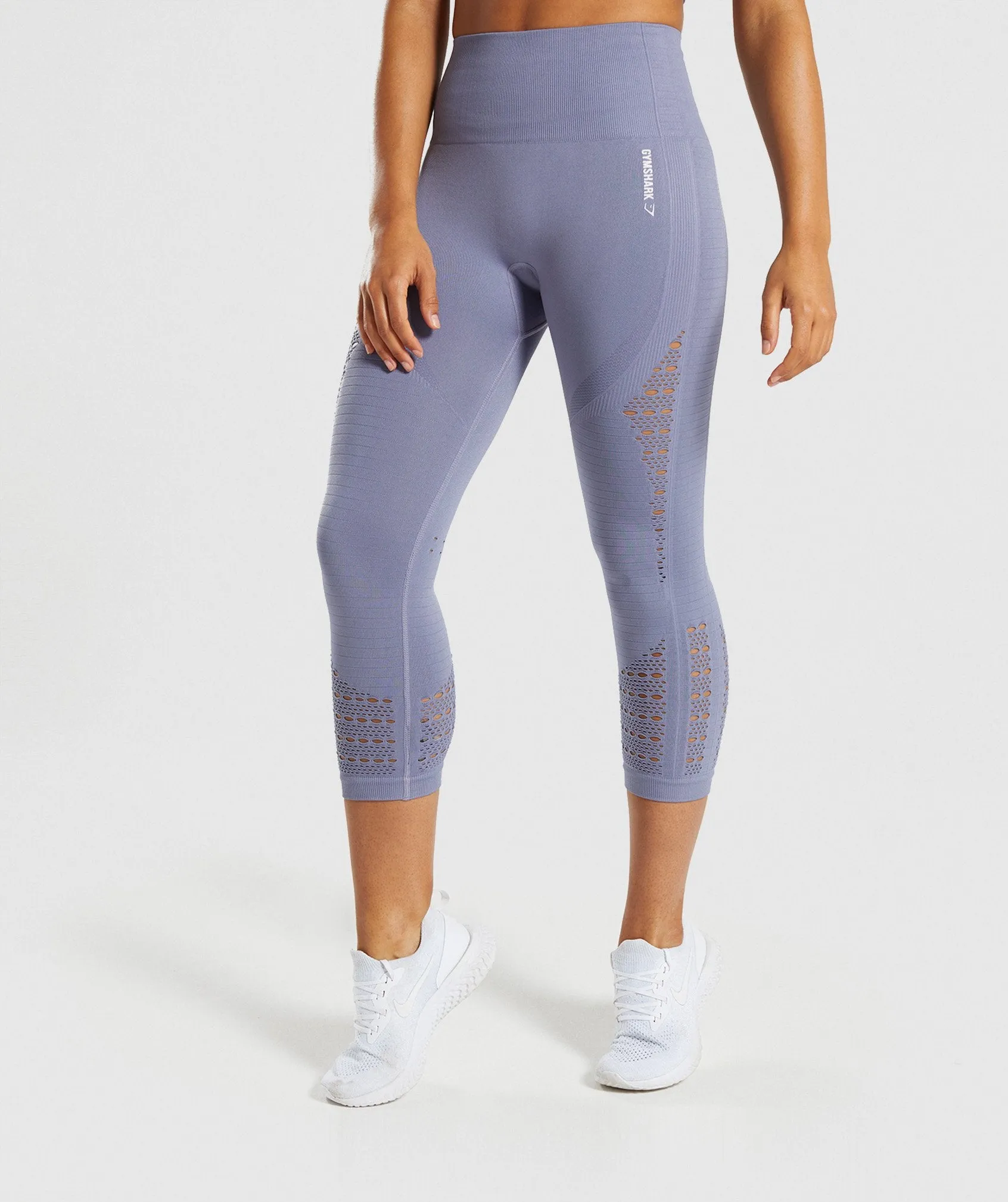 Gymshark Energy  Seamless Cropped Leggings - Steel Blue