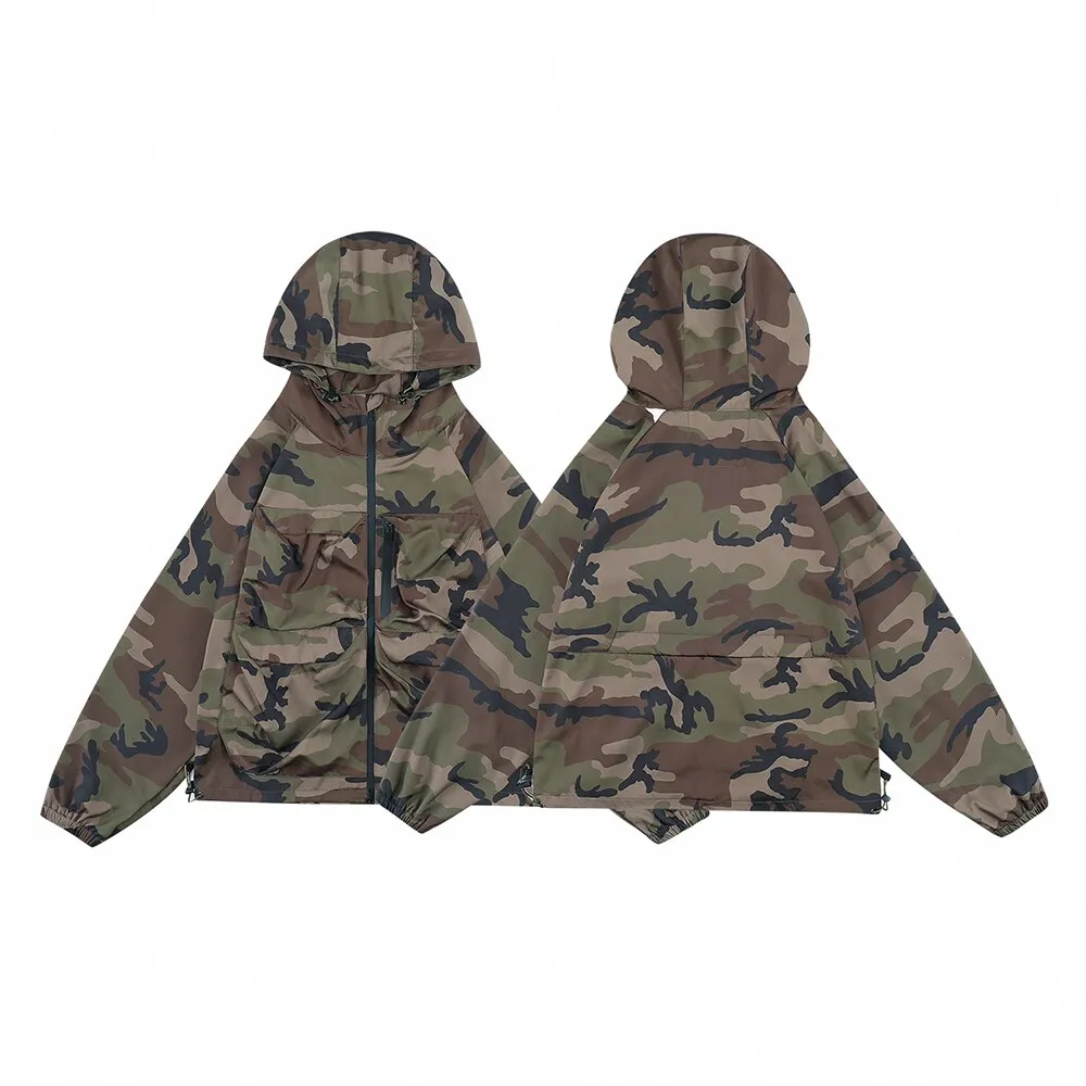 N923 Drawstring Camo Jacket & Cargo Pants Set