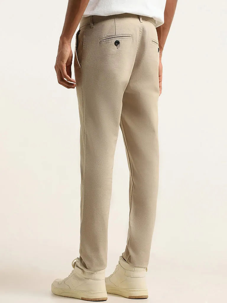 Nuon Beige Relaxed - Fit Mid - Rise Jeans