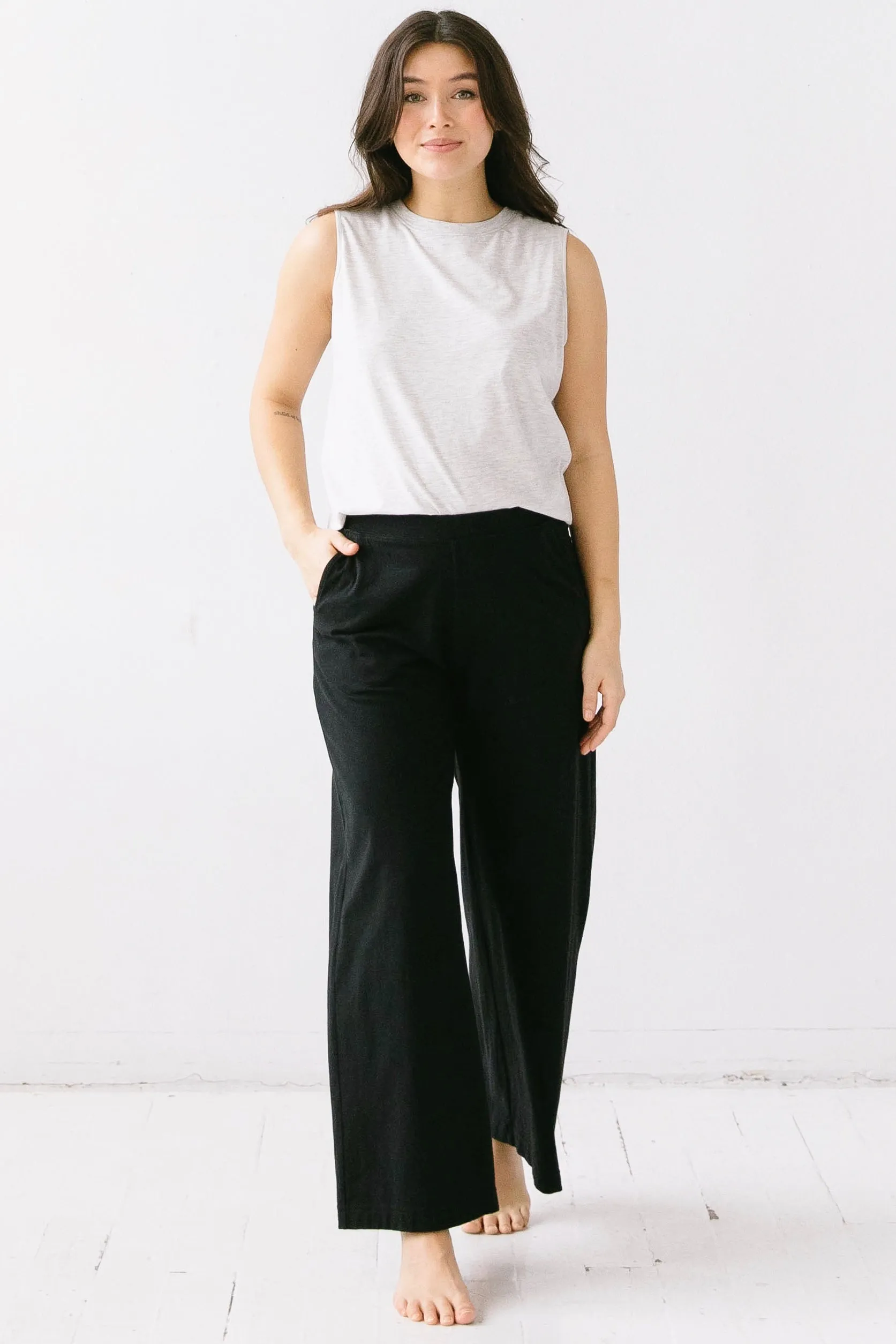 Pima Cotton Wide Leg Pants