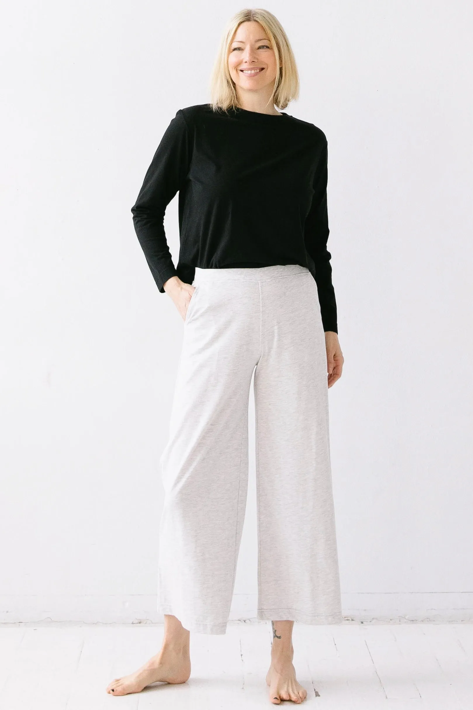 Pima Cotton Wide Leg Pants