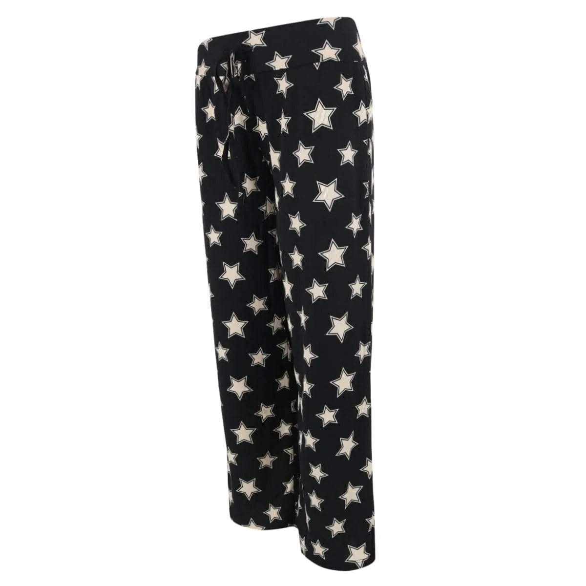 PJ Couture Women's Ribbed Patterned Open Bottom Lounge Pants