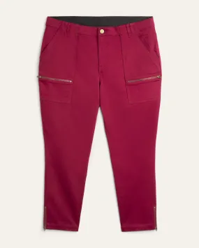 Posey Straight Leg Zipper Pant | Burgundy