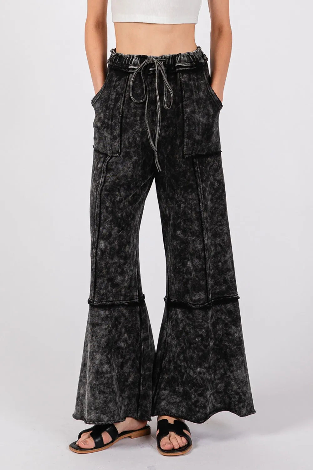 SAGE   FIG Mineral Washed Terry Wide Leg Pants