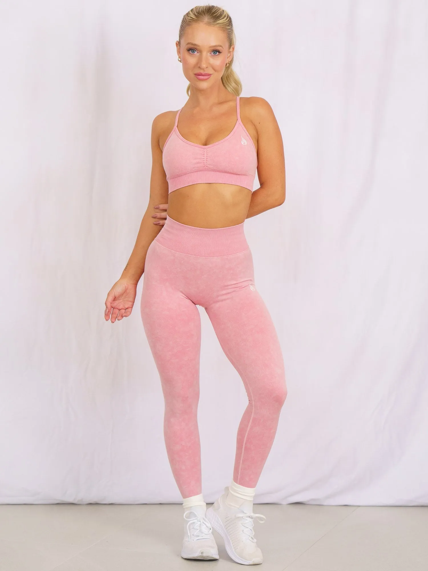 Stonewash Scrunch Seamless Leggings - Coral Stonewash