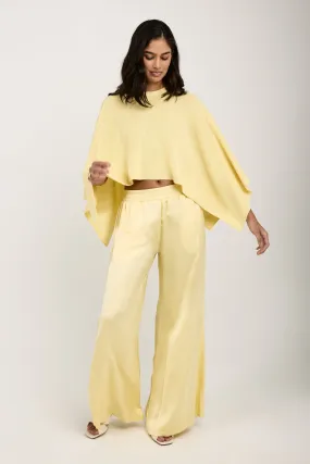 Wide Leg Viscose Pant in Yellow